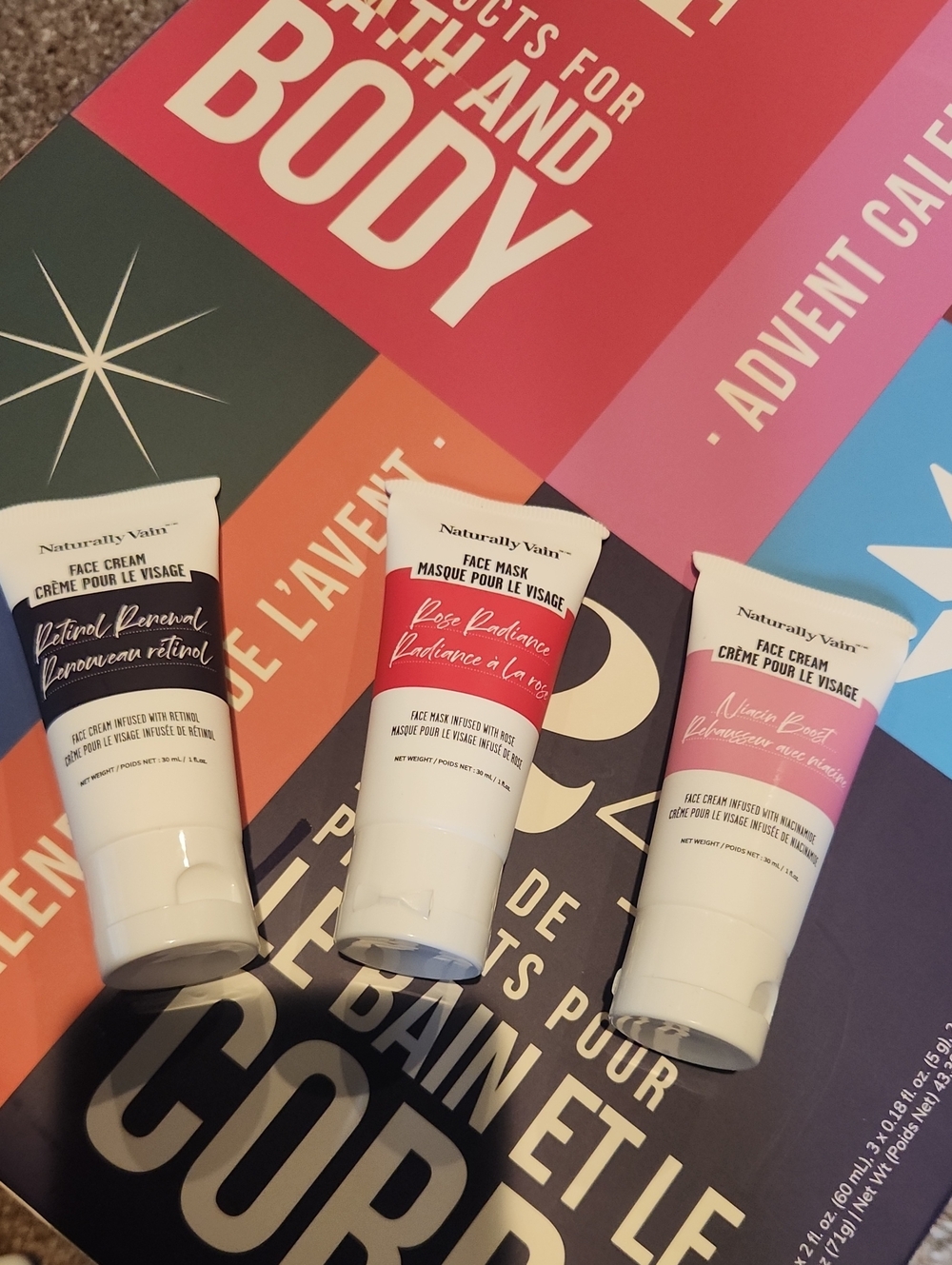 Naturally Vain Pink Face Cream & Mask Trio - Radiance, Renewal, & Boost (3x30ml)